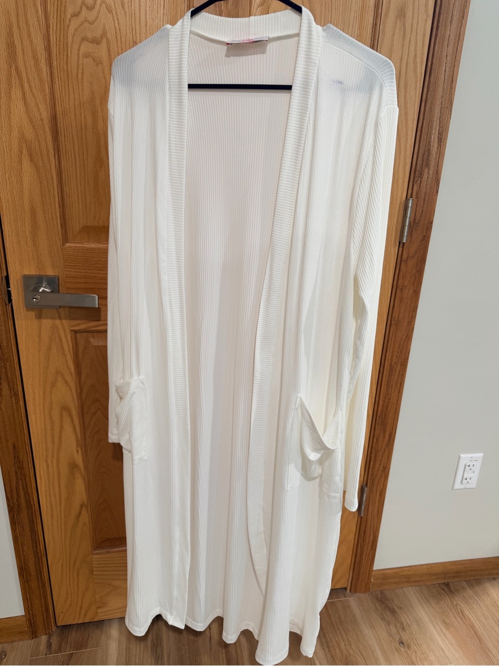 Discount Divas Ivory Ribbed Duster Cardigan - size xl